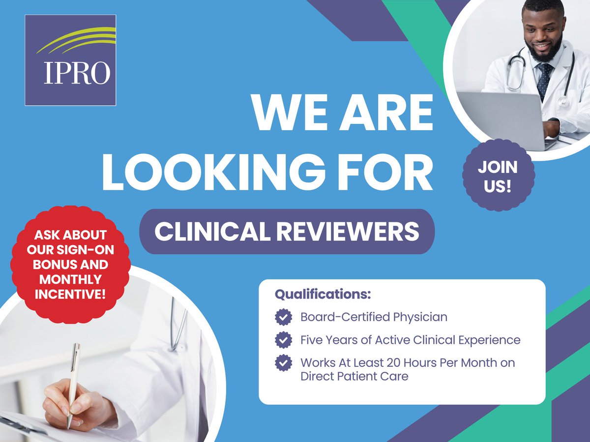 IPROorg's tweet photo. Calling all board-certified physicians – we need you! 🫵 

Learn more by visiting https://t.co/kZTPRTHKNo or by calling (888) 404-6285.

#ClinicalReview #PatientCare #Physicians https://t.co/u9DjfFn1yp