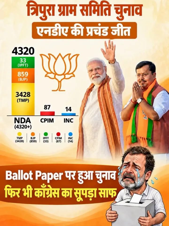 Ranjeet78799997's tweet photo. अरे ई त पप्पू भैय्या बैलेट पेपर से भी चुनाव नहीं जीत पाए🤣
EVM तो बस इनका बहाना है नौटंकी करने का👍
#TripuraElection
#NDA #BJP4India https://t.co/hpWPcoKcox