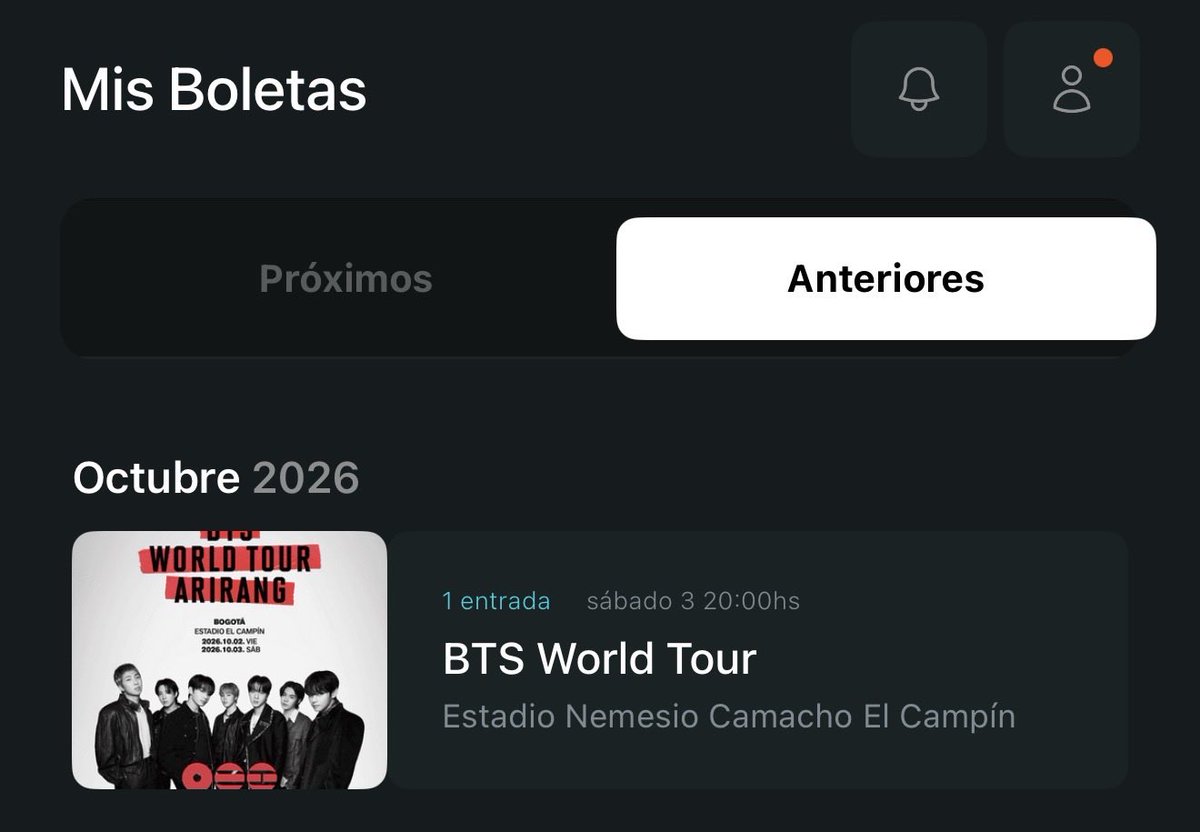 mnimajo's tweet photo. hola, vendo boleta soundcheck para bts, 3 octubre, 4.500.000 negociables https://t.co/GITylnPJpC