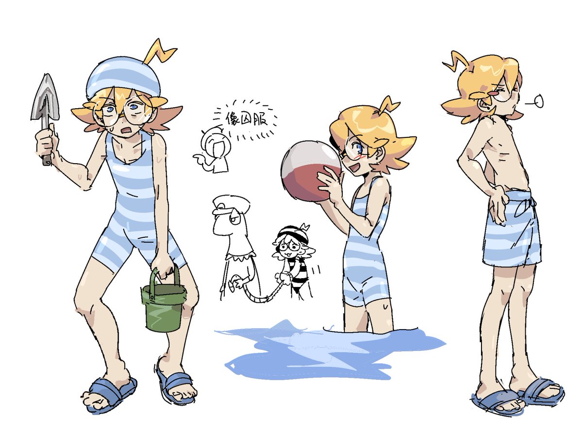 Hirondellekuroi's tweet photo. His swimsuit...it sucks.who designed it!? https://t.co/P69FA1LkyK