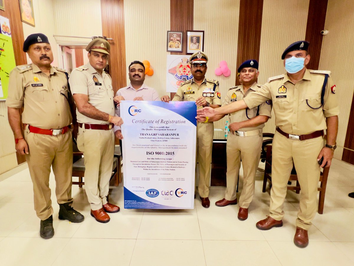 prakashdips's tweet photo. Another milestone achieved by GRP UP as two Police Stations, Saharanpur &amp; MuzaffarNagar presented with ISO 9001:2015..
Visited Saharanpur &amp; handed over certificates to both SOs,rewarded achievers..
@Uppolice
@upgrphq
@myogiadityanath https://t.co/Vu8y7Z9kGX