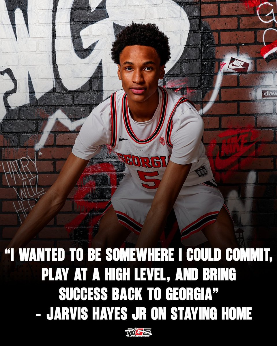 NGSHoops's tweet photo. 4⭐️ Jarvis Hayes Jr on staying home to play at UGA- “ I felt like staying home and playing at Georgia was the right decision for me because I really believe in what Coach Mike White and the program are building. I wanted to be somewhere I can develop, compete at a high level, and help bring success back to Georgia.” @NGSHoops @JarvisHayesjr