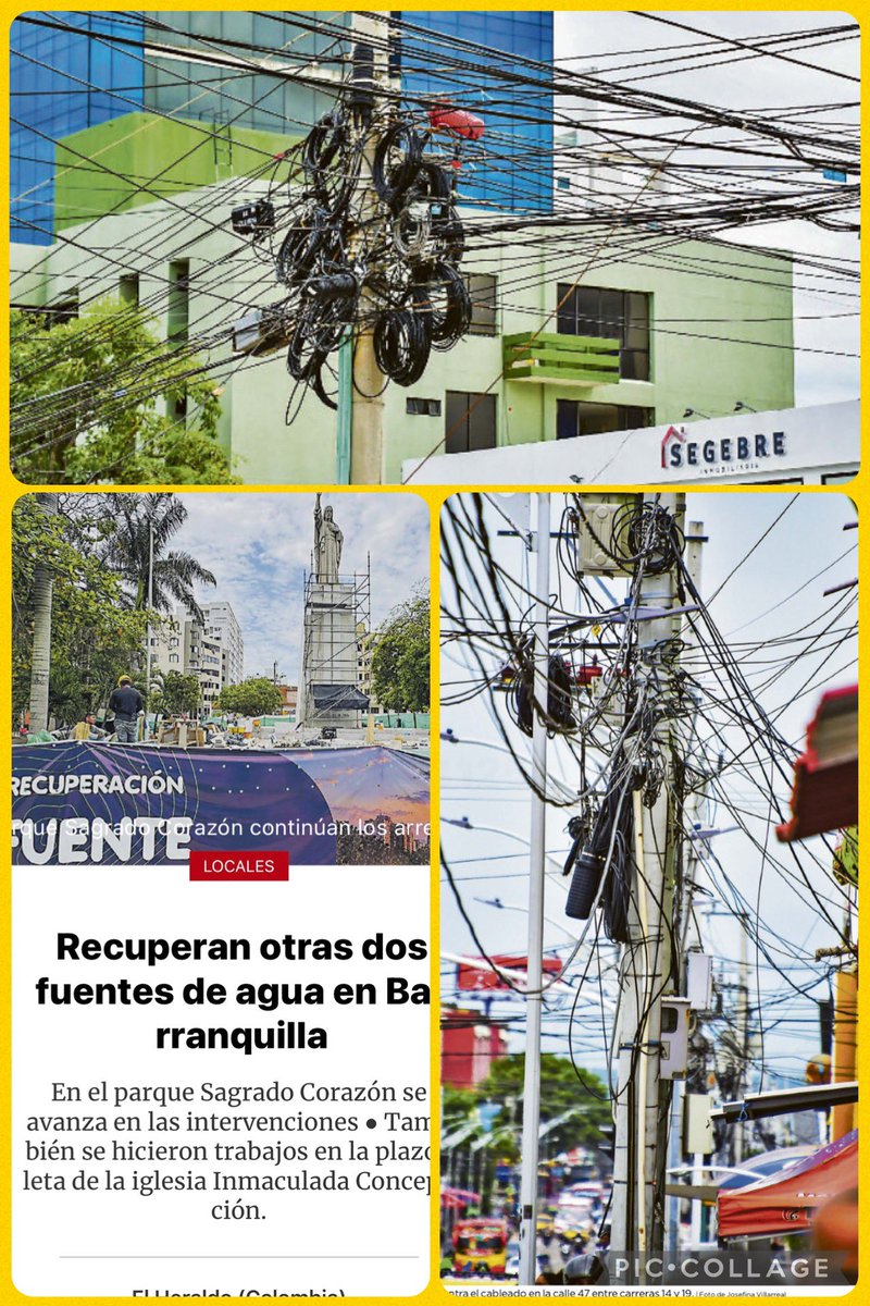 orma19orlando's tweet photo. Lo que no quieren recuperar @alcaldiabquilla @AlejandroChar @ControlUrbanoBq es el Paisaje Urbano,deteriorado por “Las Telarañas de Cables”de empresas de  Telefonías.Cumplan fallo acción Popular,Juzgado 3Adm del 30/06/2023. https://t.co/fmduG5uImG