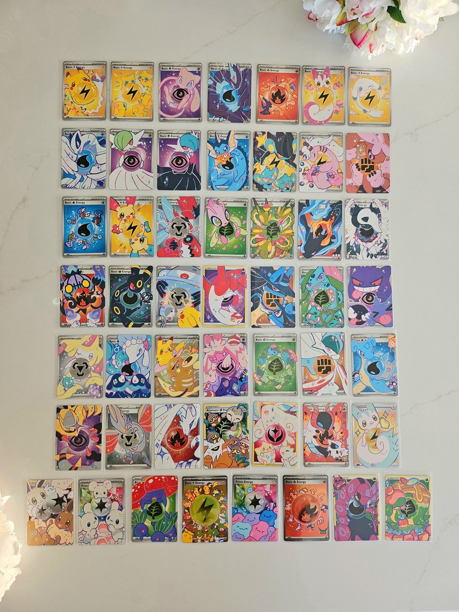 cinamoncune's tweet photo. Painted 50 pokemon energy cards! 

Thank you for following me on my training arc journey 🫪

Going to take a small break now and will be back to painting more in December! https://t.co/QpsUNnOg3d