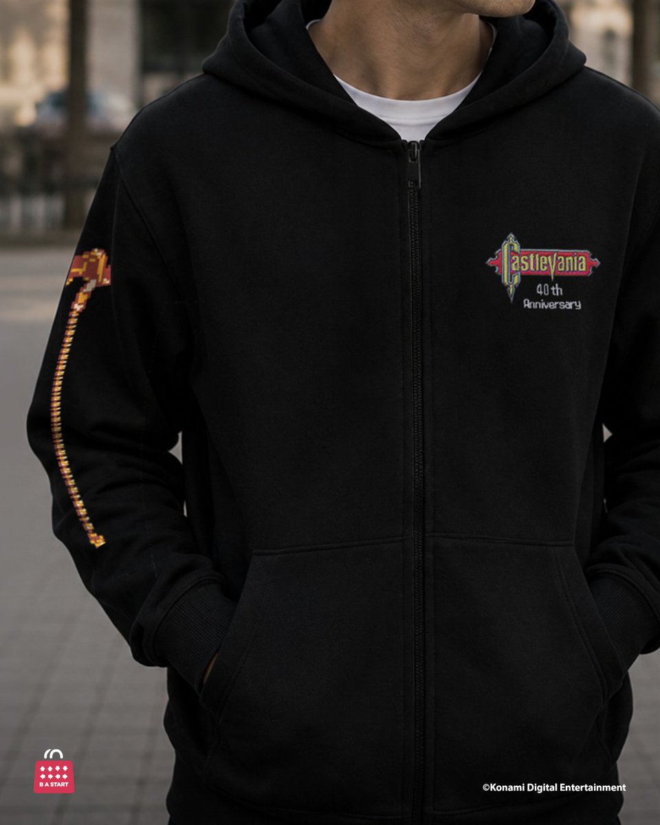 OKSGEAR's tweet photo. The Castlevania 40th Anniversary collection is here!🦇 

Retro Bundle, Vampire Killer Plushie, Death Sprite Cardigan, and more essentials for your next battle.

Get your relics and step into the night: https://t.co/VDGEf7Bnyd

@Konami #OKSGear #Konami #Castlevania https://t.co/NzqjtPgFg4