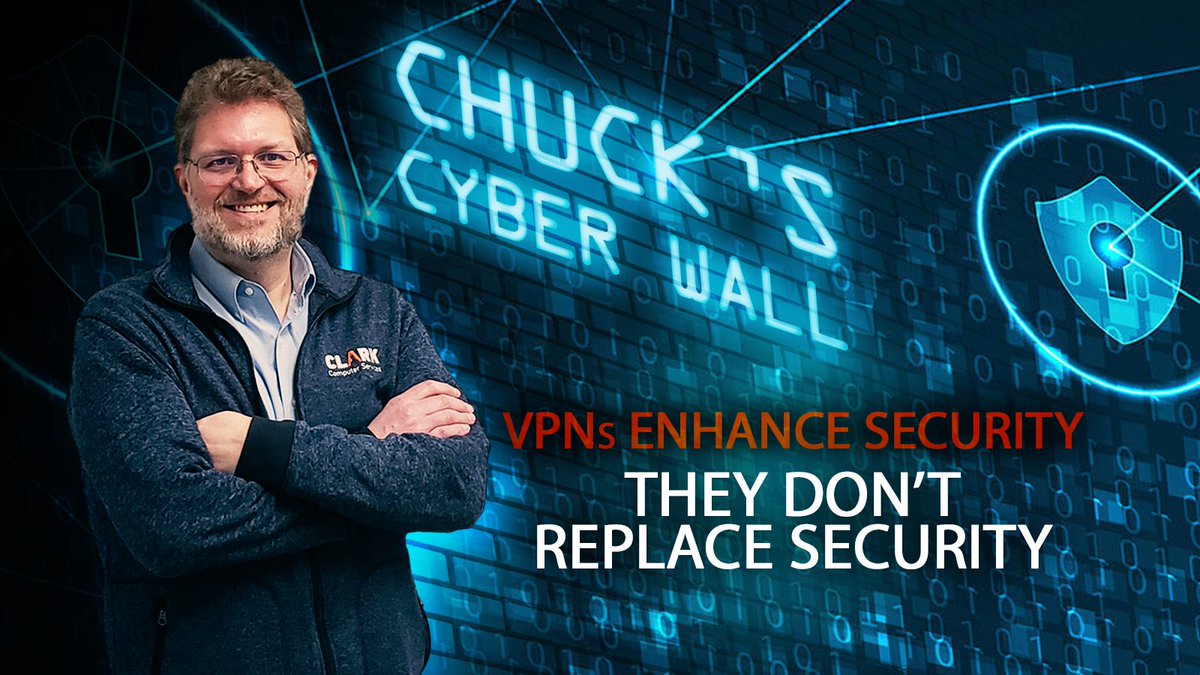 clark_support's tweet photo. In this edition of The CLARK Report, Chuck explains why a layered approach with strong passwords, MFA, and antivirus software is essential.
https://t.co/t8I7Rf6ztI
#CLARK #businessIT #itservices #theclarkreport #CyberSecurity #OnlinePrivacy #VPN https://t.co/Wxn4XUHZ0G