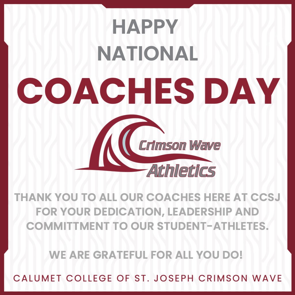 CCSJAthletics's tweet photo. Happy National Coaches Day 🤩

Thank you to all our dedicated leaders who pour into their programs and this institution every single day.
#gowave 🌊 https://t.co/XCp3L13uHD