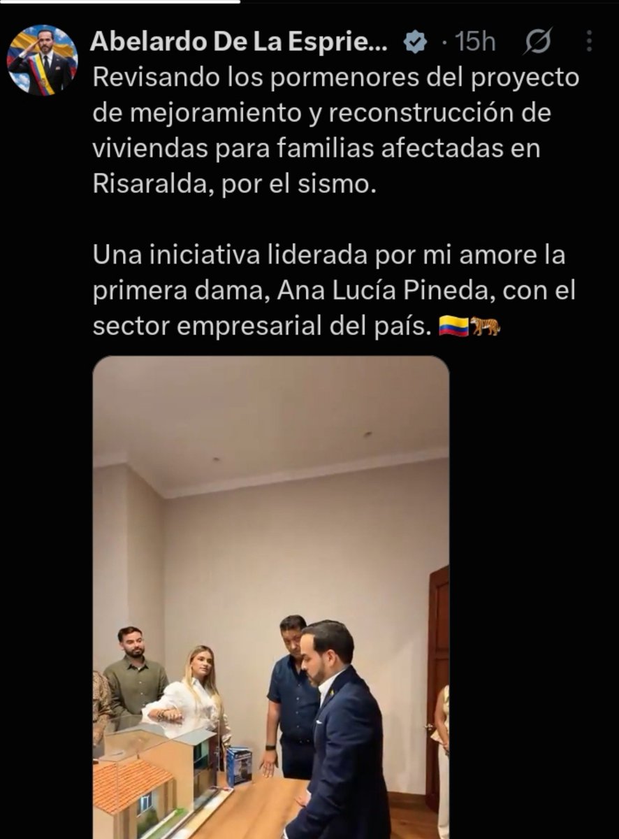 juanialferez's tweet photo. Una maqueta no es rendición de cuentas. A 57 días del terremoto, la fundación del " amore"  anuncia dos casas y dos mejoramientos DONADOS  por una constructora. Solo Pereira tiene 47.211 familias damnificadas 🙃  donan 2 casas y ya hicieron todo él trabajo. ¿ Y la plata? https://t.co/g4v51OZhmu