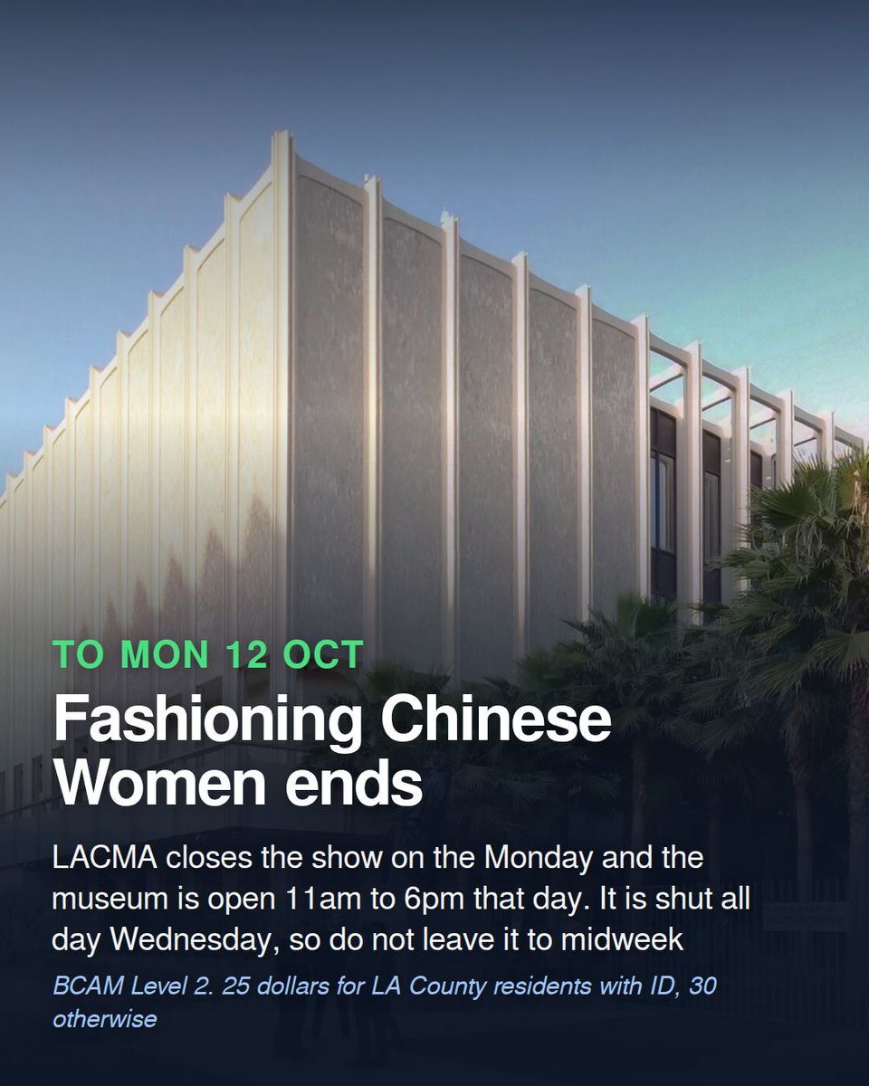 harroitsnum's tweet photo. What's happening in Los Angeles this week, 5 to 14 Oct

• CicLAvia closes the streets
• Rams v Bills on Monday night
• Fashioning Chinese Women ends

#LosAngeles #LAThisWeek #NUM https://t.co/GMvYqtsnxB