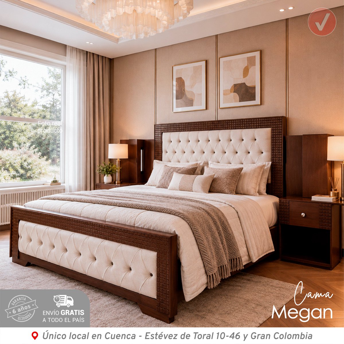 m_veravazquez's tweet photo. Diseñada para cautivar desde el primer vistazo, nuestra cama Megan fusiona la calidez de la madera con la textura acogedora de su tapiz acolchado para ofrecerte un descanso lleno de estilo.

💳 Difiere con tu tarjeta de crédito favorita.

📲 Llámanos o escríbenos al 0967184005 https://t.co/MxrXVAns9h