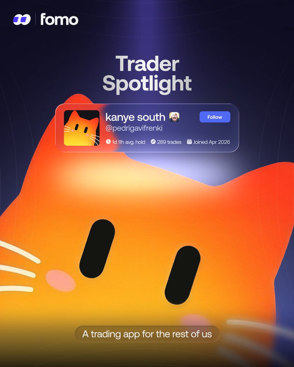 fomo's tweet photo. Trader Spotlight on fomo.  

On-chain narratives, held with conviction.  

Meet @pedrigavifrenki https://t.co/nh1UmJKdwD