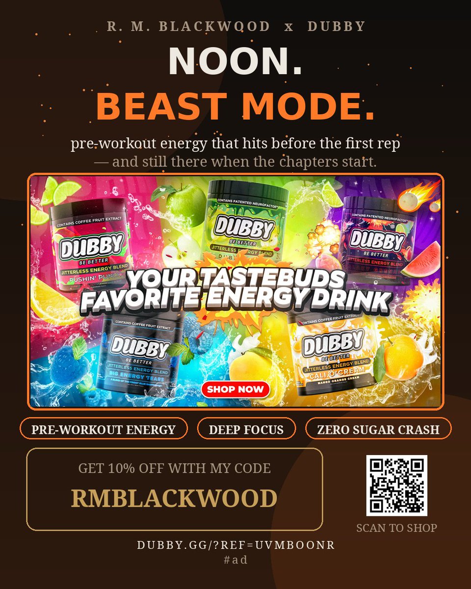 robertoashby8's tweet photo. 🔥 noon beast mode loading… second cup of DUBBY going down. keeps me locked in through the gym AND the late-night chapters. zero sugar crash, all gas.

10% off with my code RMBLACKWOOD 👇
https://t.co/tZgTJubyEW

#ad https://t.co/lRSAU8W0Mp