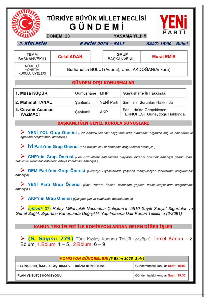 gunaydingokhan's tweet photo. Fon soygunu skandalında ikinci perde.

Bundan sonrası, soygunun failleri açısından, öncesinden de hızlı ve vahim gelişecek.

1- Hayati Yazıcı’nın oğlunun ortağı, Adil Katılım Bankası Yönetim Kurulu Başkanı, Mustafa Yazıcı ile birlikte malvarlığına tedbir konulup bir saat sonra kaldırılan Ali Emre Ballı aracında ölü bulundu..

İntihar mı, cinayet mi, adli tıp kurumu belirlemesinden sonra anlaşılacak.

Ölüm nedeninden bağımsız olarak, yaşamını kaybeden kişinin işgal ettiği koltuklar ve ortaklıkları, krizde ikinci perdeyi açmak için yeterli.

2- Meclis’in ilk çalışma gününde, fon soygunu ile ilgili bir araştırma komisyonu kurmak ya da buna yönelik diğer tüm grupların konuda ortaklaşmış önerilerine karşı varsa tezlerini ortaya koymak yerine, AKP grubu Meclis’ten kaçtı.

Bu siyaseten iflas etmişliğin açık göstergesidir.

Fon soygunu konuşulmasın diye internete ve sosyal medyaya eşi benzeri görülmemiş sansür uygulayan AKP, Meclis açıldığında çareyi Meclis’ten kaçmakta buluyor.

İkinci perde, soyguncular açıdından birinci perdeden çok daha hızlı ve vahim olacak.