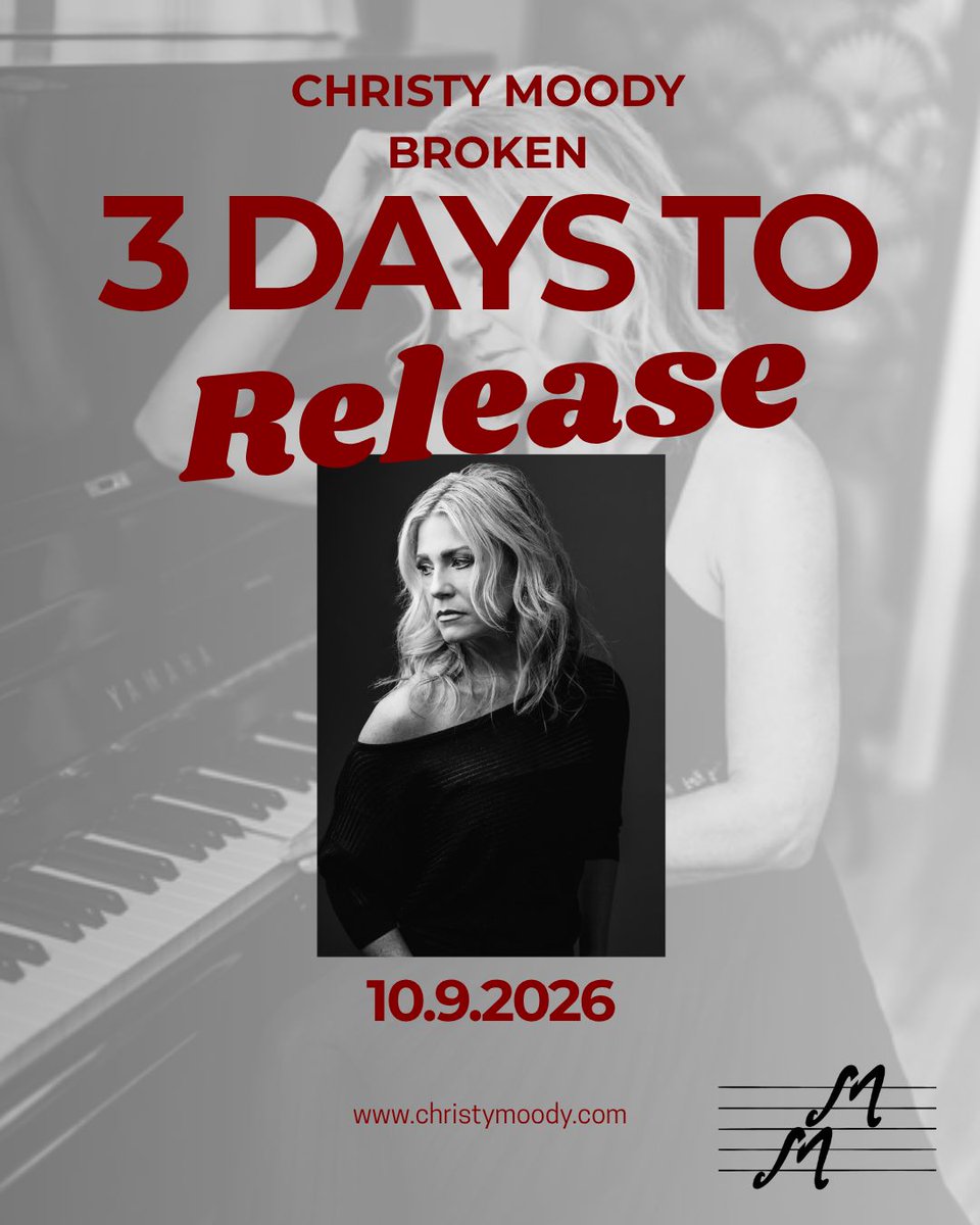 c_moodymusic's tweet photo. Getting excited over here! Just three days now until single #2 drops, "Broken." Check out the pre-save link on Christy's website if you haven't done so yet and tell your friends to add this one on their platforms as well! #newrelease
#justgettingstarted
#girlpower 
#broken https://t.co/eHJAiLsNCQ