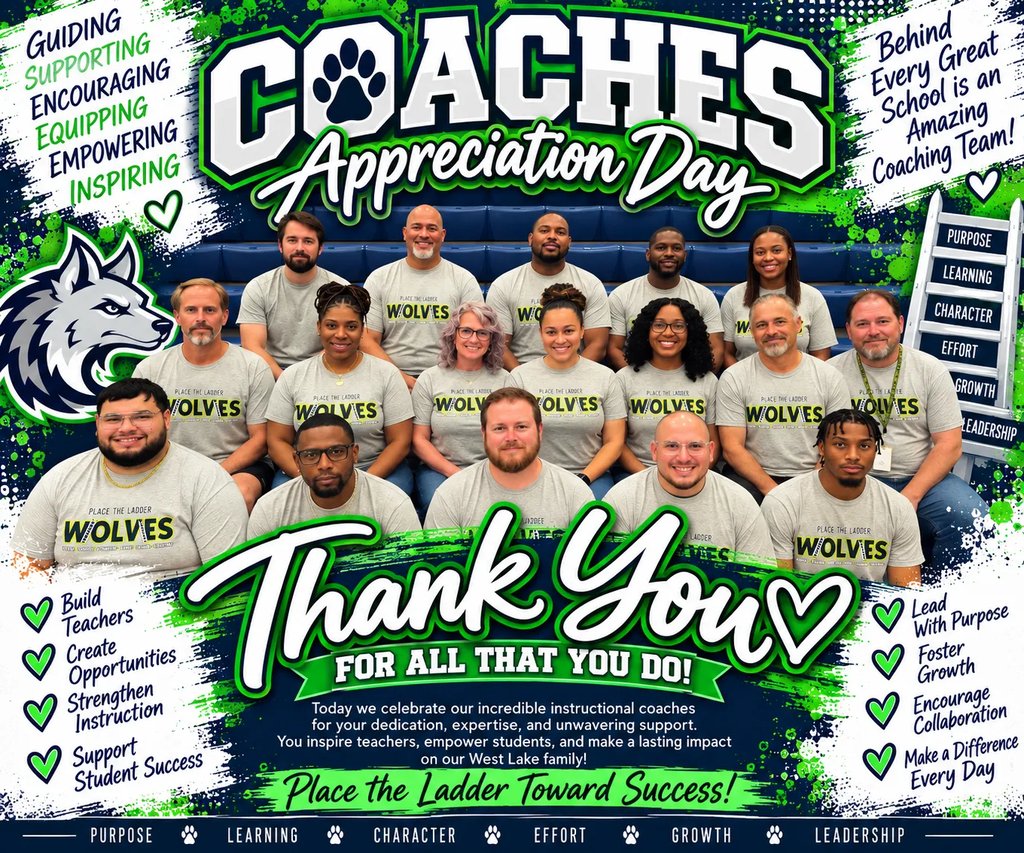 HumbleISD_WLMS's tweet photo. Happy National Coaches Day!  To our West Lake Middle School coaches: thank you for cheering on our students, helping them grow, and showing them what it means to be part of a team. We appreciate all you do! ❤️ https://t.co/dpabGOyBAD