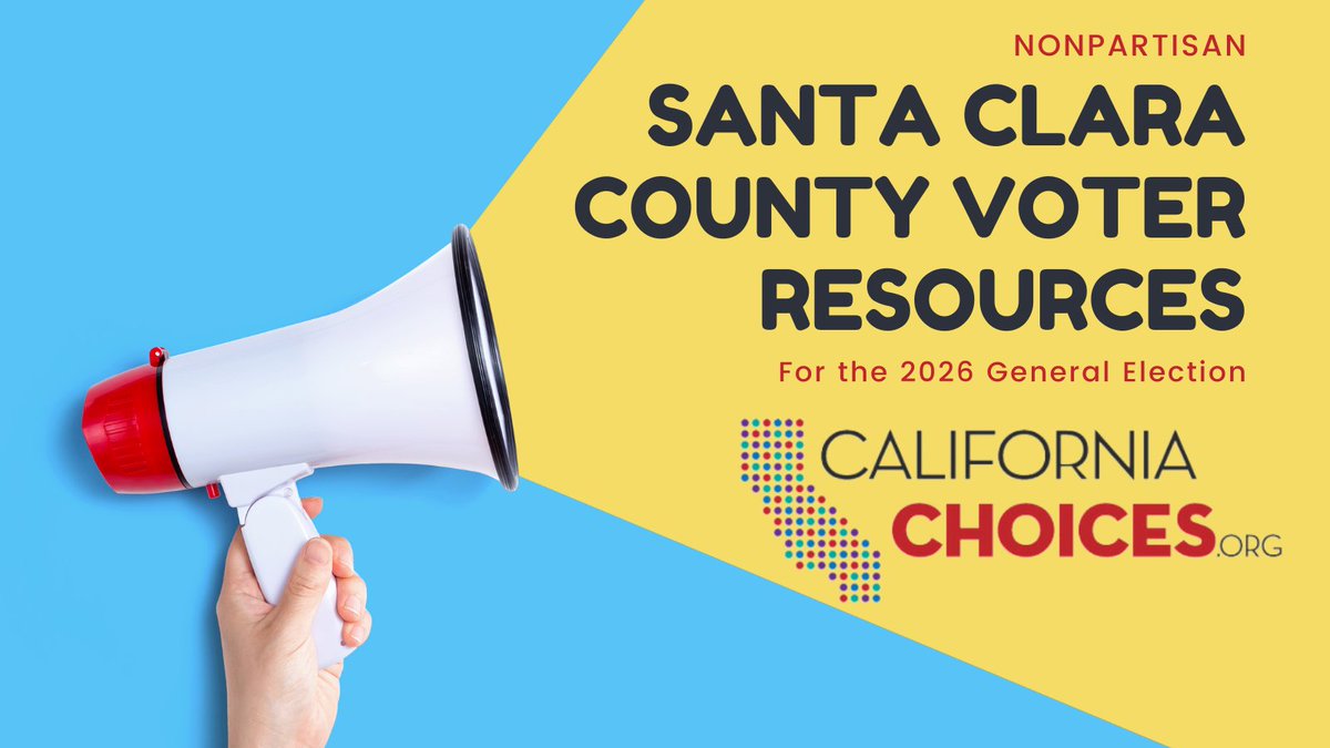 Next10's tweet photo. California Choices is a one-stop-shop for all your Santa Clara County Voter Resources!

Learn more about Santa Clara County ballot measures and endorsements here: https://t.co/1EcSpYYuZC
#CAElection #Election2026 https://t.co/OMMos8AKBt
