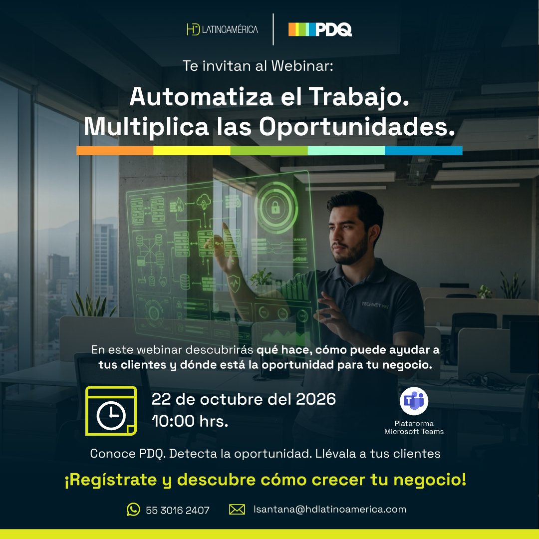 HD_Latam's tweet photo. 🚀 ¿Buscas nuevas oportunidades para tu canal?
Conoce #PDQ y descubre cómo llevar la automatización y gestión de endpoints a tus clientes.
📅 22 OCT | 10:00 h
💻 Microsoft Teams
👉 Regístrate sin costo: https://t.co/XrcBpmaF6Q
#CanalTI #HDLatinoamerica https://t.co/AJ5wpBt0tm