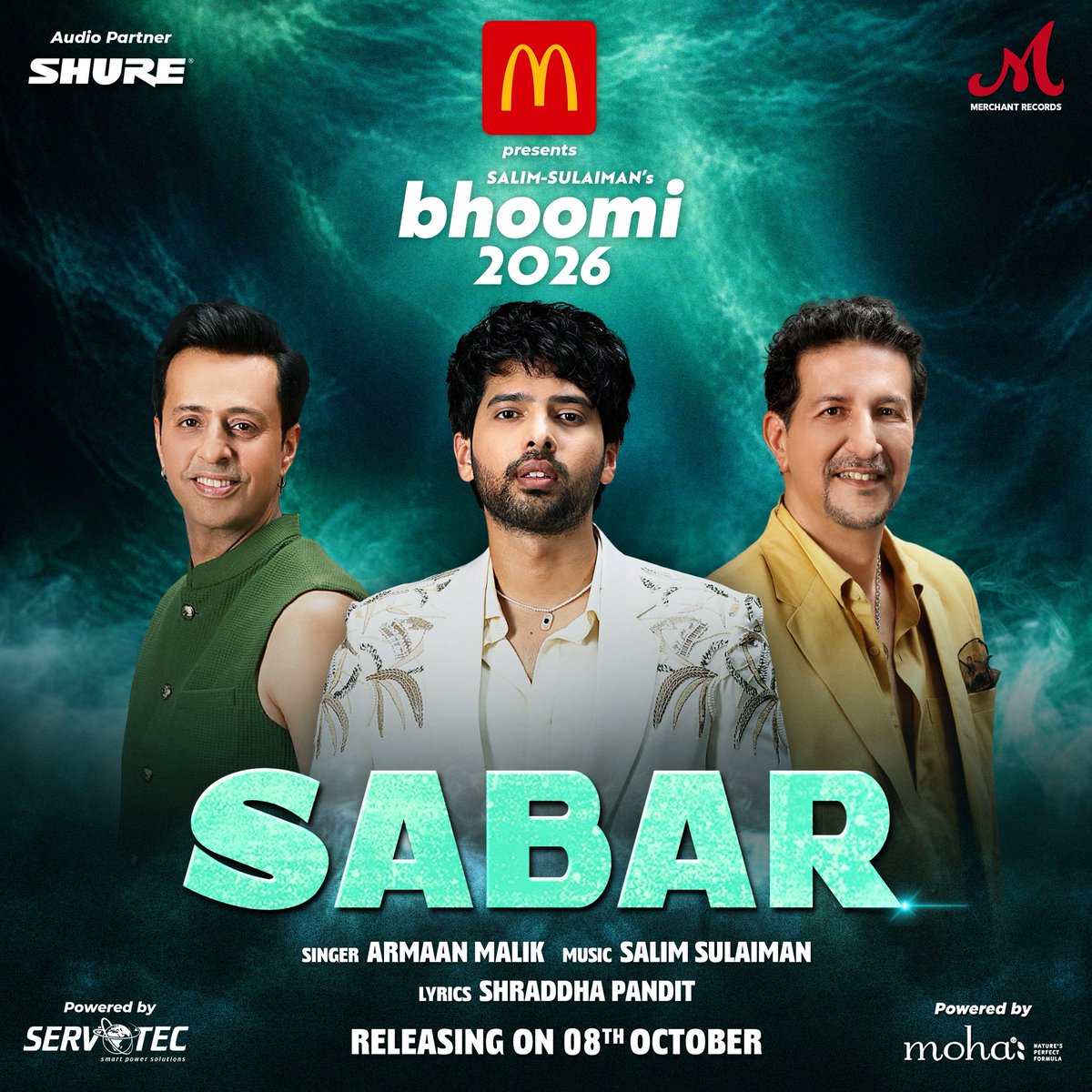 MerchantRec's tweet photo. They say Sabar is the quiet path that leads you to Sukoon🤍

With the soulful voice of @ArmaanMalik22 &amp; words by @shraddhapandit, Sabar is coming your way on 8th October.

@mcdonaldsinindia (North &amp; East) presents Bhoomi2026 Audio: @shure @meyersoundlabs Powered by @themohalife https://t.co/p4SzcVwU8s