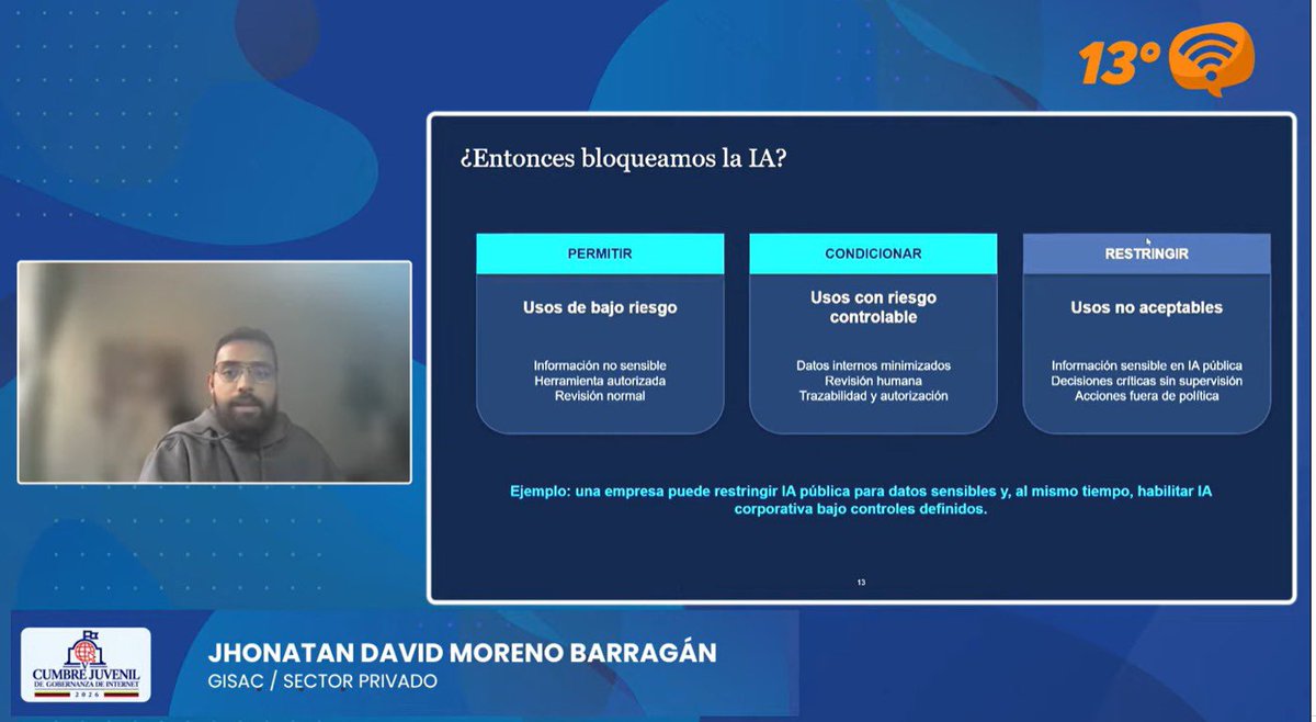 fgicolombia's tweet photo. Qué controles evitan que un error en el uso de #IA se convierta en un incidente de #ciberseguridad🌐Aprobación humana, permisos mínimos, monitoreo, reversión: Jhonatan Moreno, ing. de ciberseguridad y ethical hacking, sobre riesgos y gobernanza responsable de IA en organizaciones https://t.co/6v5zZW2d2O