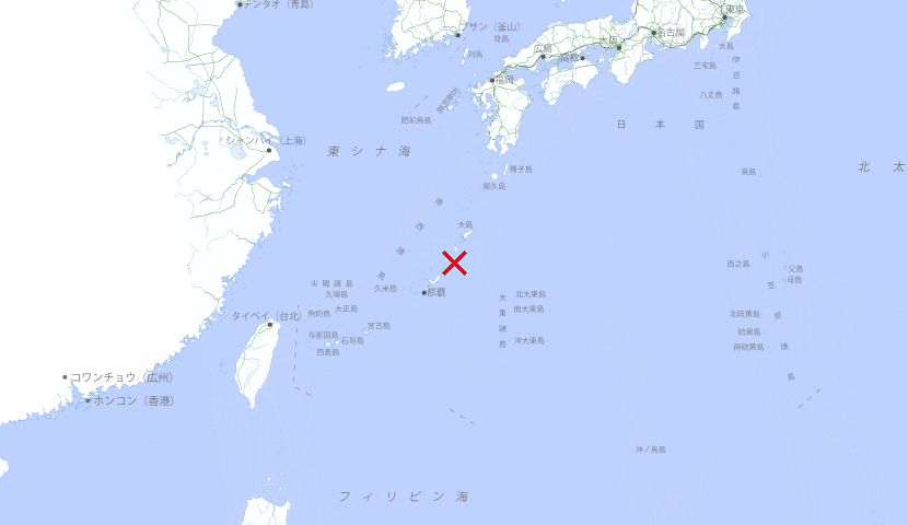 NetaSetsuk64797's tweet photo. 【地震速報】
◾ 発生時刻：07日 02:01
◾ 震源地：沖縄本島近海
◾ 最大震度：1
◾ M2.8
今後の情報に注意してください。画像出典:国土地理院 https://t.co/0HRKXVZZVY