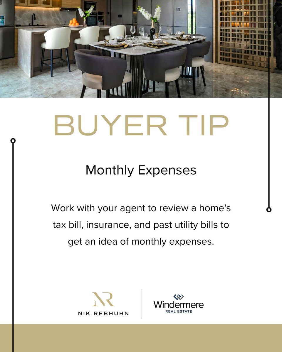 NRebhuhn's tweet photo. October Buyer Tip

MONTHLY EXPENSES
.
.
.
.
#NikRebhuhn #Windermere #Bellevue #BuyerTip https://t.co/5El2IovKKm