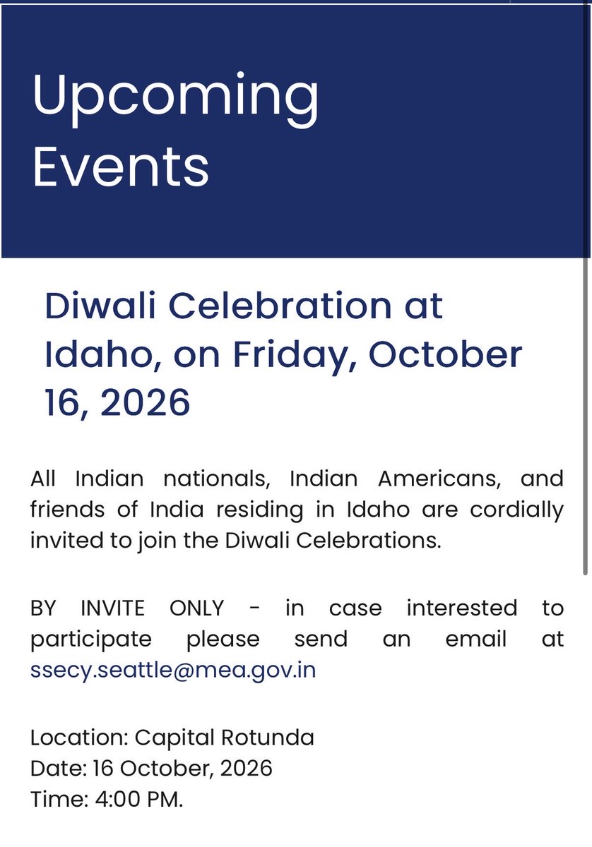 PlumbNick's tweet photo. I don’t trust foreign governments to put Americans first and I especially don’t think we should shrug when one spends years building relationships inside our state institutions.

India’s Seattle Consulate has cultivated Montana officials, universities, businesses and students. They even described one program as creating young “brand Ambassadors for India.”

It later hosted a large Montana delegation at an Invest India Business Forum designed to promote Indian investment, exports and industry linkages.

Then Montana spent months planning Gianforte’s India mission with T & A Consulting Private Limited, an India-headquartered firm led by Tarun Gupta and Rachna Gupta, and its Canada-based affiliate, T&A Consulting Americas Inc., led by Saurabh Khanna. T&A publicly says it is supporting the mission in Delhi and Bengaluru.

T&A has also previously served as the Knowledge Partner implementing an official Government of India investment program through an Indian Embassy.

Maybe every piece of this is perfectly legitimate, but India’s government is not working for Montana. It is working for India and we should not accept foreign influence becoming another normal part of American government.

And now the same Indian Consulate is organizing invite-only Diwali events at state capitols and governors’ mansions across its region, with RSVPs going directly to an .gov.in address.

It’s shocking how deeply a foreign government has been allowed to embed itself inside American state institutions before most Americans even noticed.