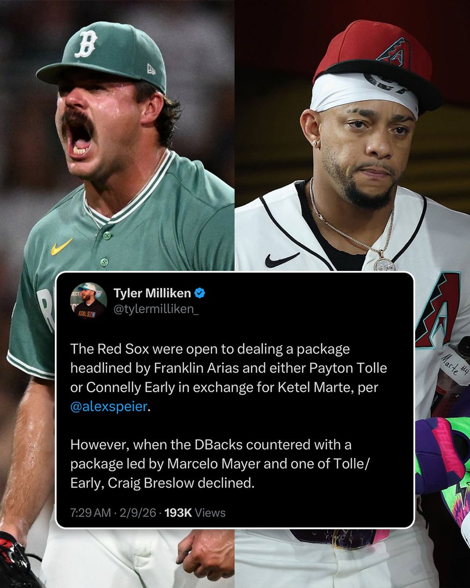 phxlogan's tweet photo. True or false:

The Diamondbacks make the playoffs this season with Payton Tolle instead of Ketel Marte https://t.co/ei5yF9GS8f