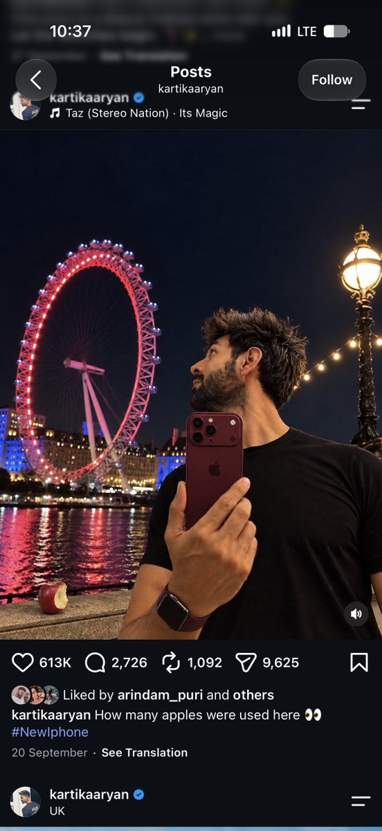 RichieBoss1298's tweet photo. Bruh forget Rose’s photoshopped iPhone…

Kartik aryan literally holding an Ai generated iPhone 18Pro with 2 flash and 2 LiDAR sensors 😭😭😭 https://t.co/OR8n5k6GYD