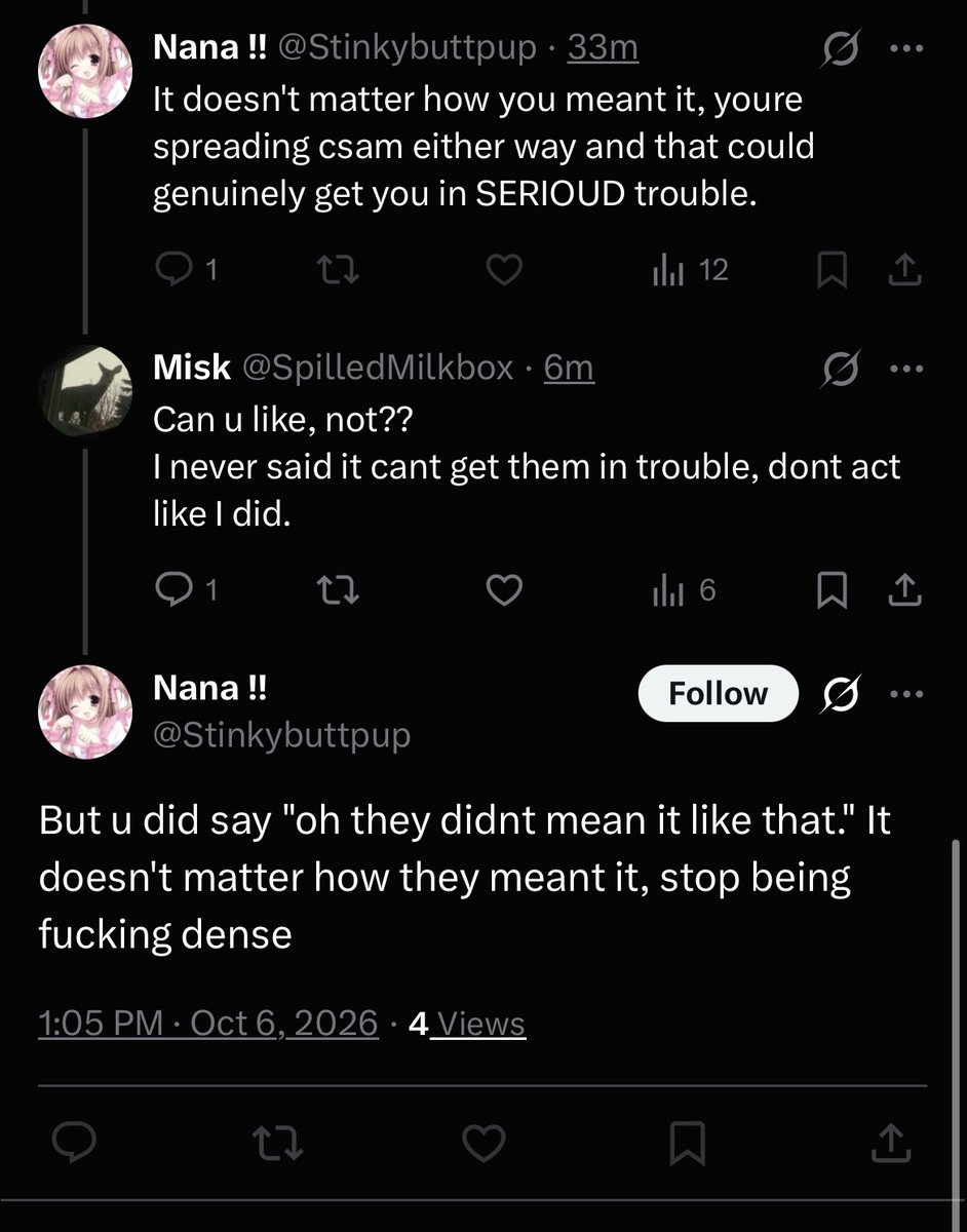 SpilledMilkbox's tweet photo. “stop being fucking dense” after putting words in my mouth and joining a convo that doesnt include u https://t.co/IiZgQsSKTu