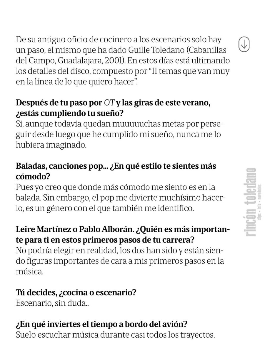 guilletnews's tweet photo. 🗞️| Guille aparece en el nº 254 de la revista de Air Europa en la sección “Tú decides”. En ella habla de “El Toledano” y de todo lo que está por llegar.
📷 fotos vía IG: @/rincontoledano_ 
🔗: https://t.co/YYsaw32epw https://t.co/gVcHSmg3fG
