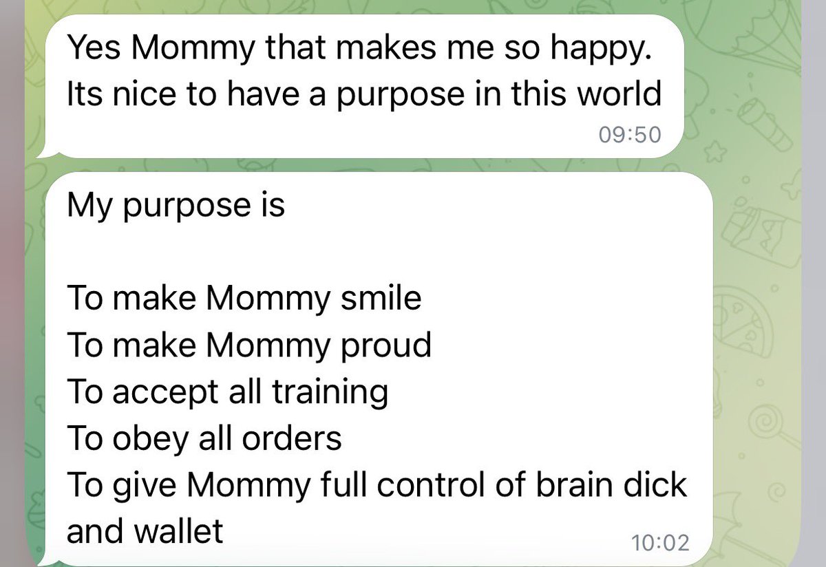 Maysmommymilk's tweet photo. His training is going well 😈 and there’s nothing in the world that gives you greater pleasure and purpose- serving ME 💅🏻 https://t.co/8yRZ6OuivY