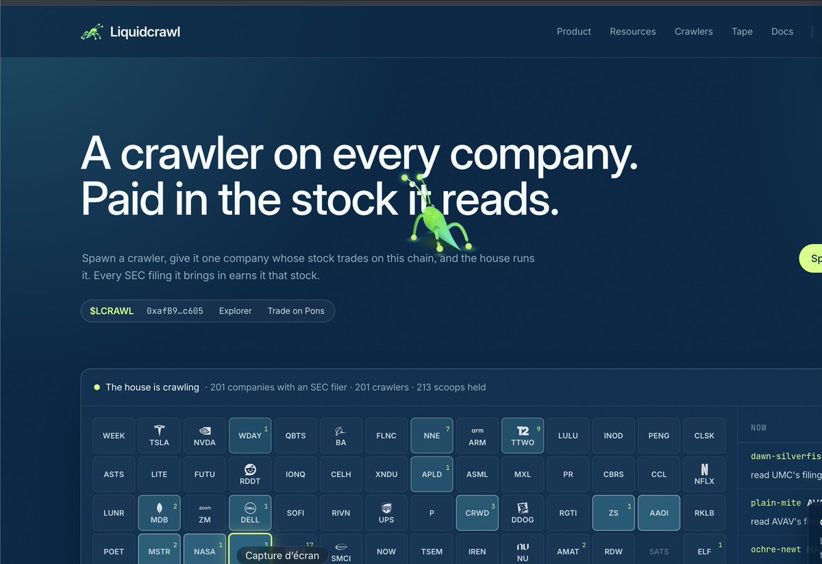 RAIZ_75's tweet photo. @Liquidcrawl First company crawler, crazy amount of stocks. Looks very interesting https://t.co/m1NjgOnIQk