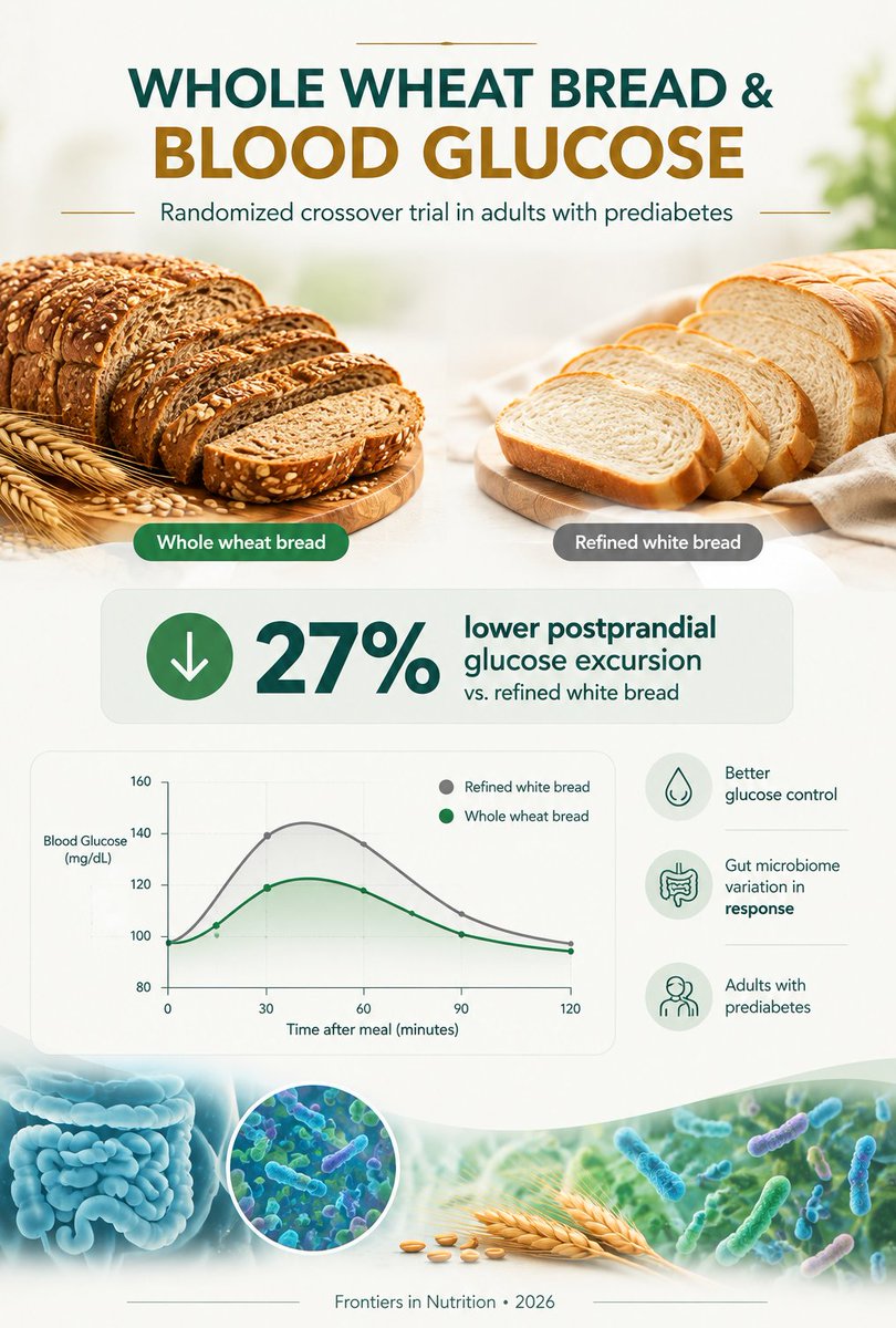 HudbayAffiliate's tweet photo. Same bread. Different gut. Different response.

Personalised nutrition gets interesting when the microbiome enters the picture.

🔗 https://t.co/3Iw499cyZY

#WholeGrains #GutMicrobiome https://t.co/owb11takv3