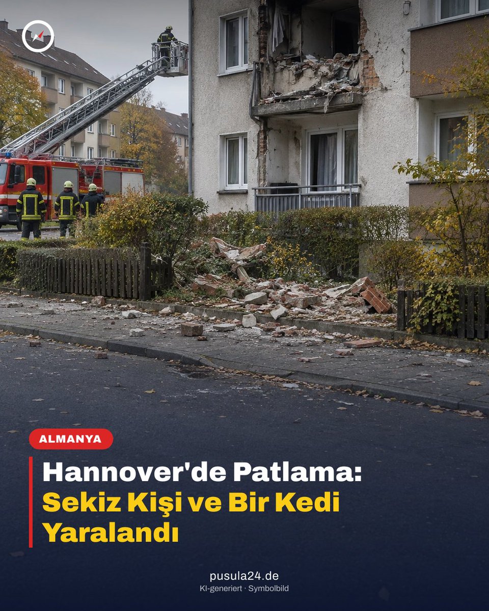 Pusula24de's tweet photo. Hannover’in Ricklingen semtindeki apartman patlamasında sekiz kişi yaralandı. Ağır hasar gören bina oturulamaz hale geldi; yaralanan bir kedi de tedaviye götürüldü. Yaralılara geçmiş olsun. #Pusula24 #Hannover https://t.co/QZweeT9NFJ