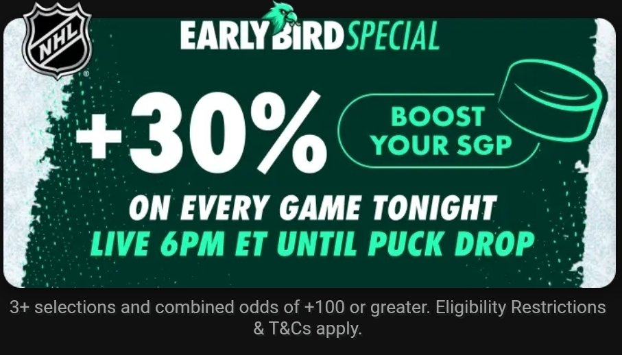 BOBhy623's tweet photo. NHL PARLAYS
7/8 PARLAYS HIT 🔥

9 NHL GAMES TODAY
8 X +30% BOOST LIVE AT 6PM

**I AVOID CHI x STL GAME**

WHO'S READY ?!
COMING SOON

#NHL #PARLAY #NHLPARLAY #BET #PICK #GAMBLE #NHLBET https://t.co/Abi0ueAPpV