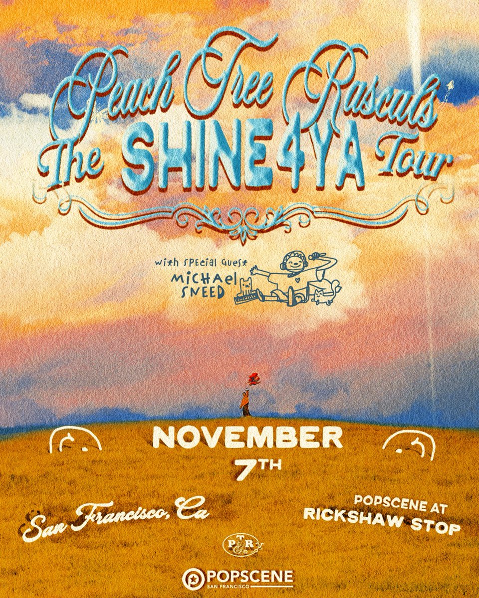 popsceneSF's tweet photo. POPSCENE SHOW UPDATE 🚨

We are adding rising East Oakland rapper MICHAEL SNEED to our upcoming show next month with San Jose's PEACH TREE RASCALS!

Saturday, 11/7
@rickshawstopsf 
8pm doors, 9pm show

@sneedlovesu @peachtreerascal 
TIX HERE! 🎟️🎟️🎟️

https://t.co/p6dYE50v7R https://t.co/MtksJIIpUG