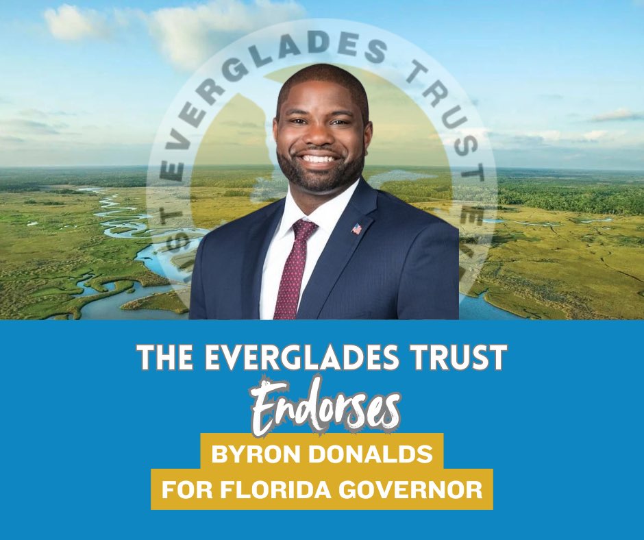 evtrust's tweet photo. Everglades Trust Endorsed Candidate: @ByronDonalds for Florida Governor https://t.co/os3BAGEMHk