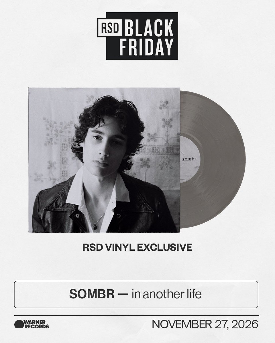 warnerrecords's tweet photo. Warner Records shares a very special slate of four new limited-edition exclusives for RSD Black Friday. The 2026 drop features special first-time vinyl pressings of titles by Benson Boone, Cher, Goo Goo Dolls and sombr. 

Vinyl will be available in Indie retailers on Friday November 27, 2026.

@recordstoreday #RSDBF #RSDBlackFriday