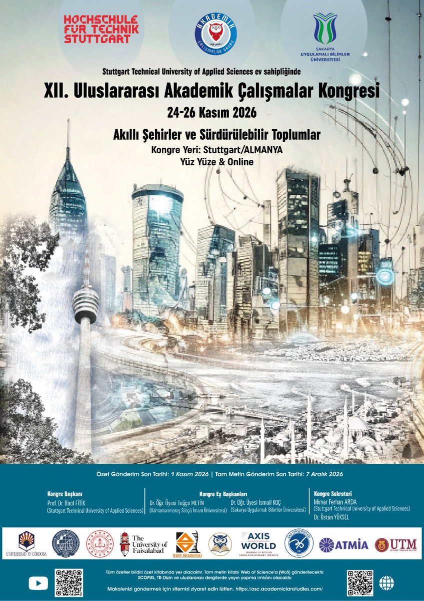 academicianstu1's tweet photo. Akademik Çalışmalar Grubu, 12. Uluslararası Kongresi, Kasım ayında Almanya’da düzenlenecek… https://t.co/XT98vl3QP0