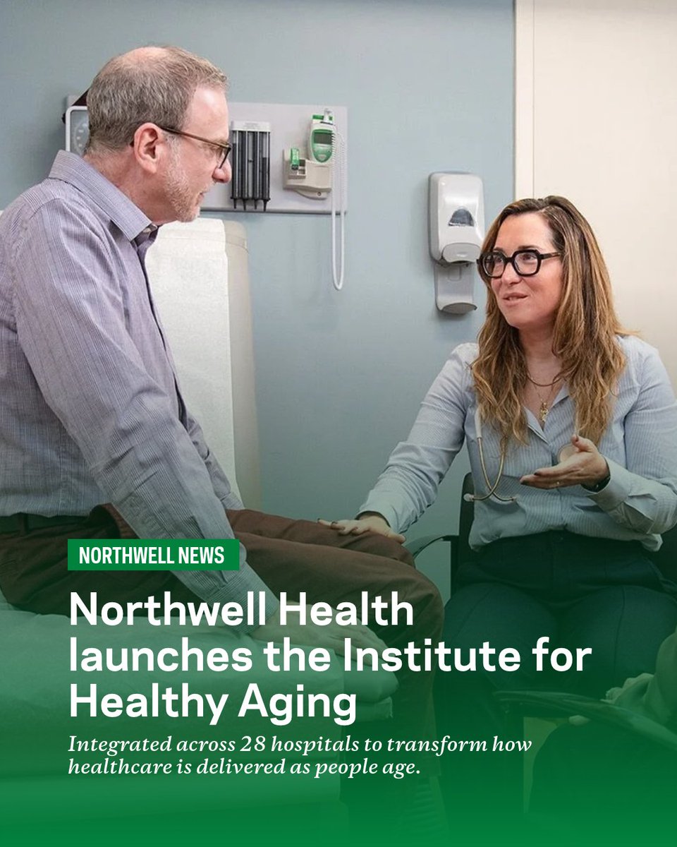 NorthwellHealth's tweet photo. Northwell announced the launch of the Institute for Healthy Aging, a systemwide initiative designed to transform how healthcare is delivered as people age. 

The health system’s 28 hospitals, physician practices, outpatient programs, research facilities and community programs will be unified under a single mission: to help adults and their loved ones not just manage illness but prevent it — preserving health, independence and quality of life across the aging journey.

🔗 Read more: https://t.co/KgO98SHuRg