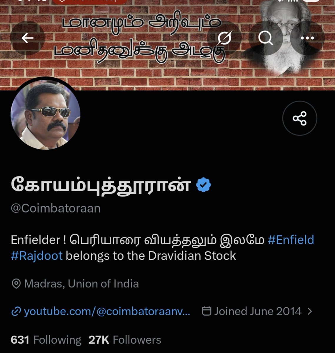 ContactVVR's tweet photo. Another non-Brahmin Tamil guy proudly displaying his paedophilic rapist mentality targeted at an Iyengar Tamil Brahmin girl here

This has gone on for so long coz big accounts never mention anything about Tamil NB paedophilic rapist mentality. Their focus is always on Ms Cs SC ST https://t.co/V3rCVz3RJe