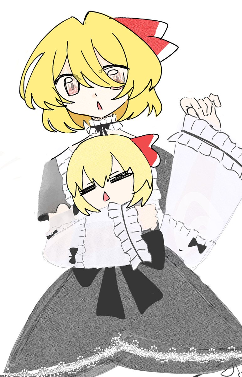himajin_415's tweet photo. ルーミアにゴスロリチックなものを着せたかった https://t.co/tfhXItSQOg