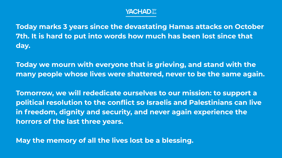 YachadUK's tweet photo. Remembering October 7th, three years on. https://t.co/7Y1fLjRGcH