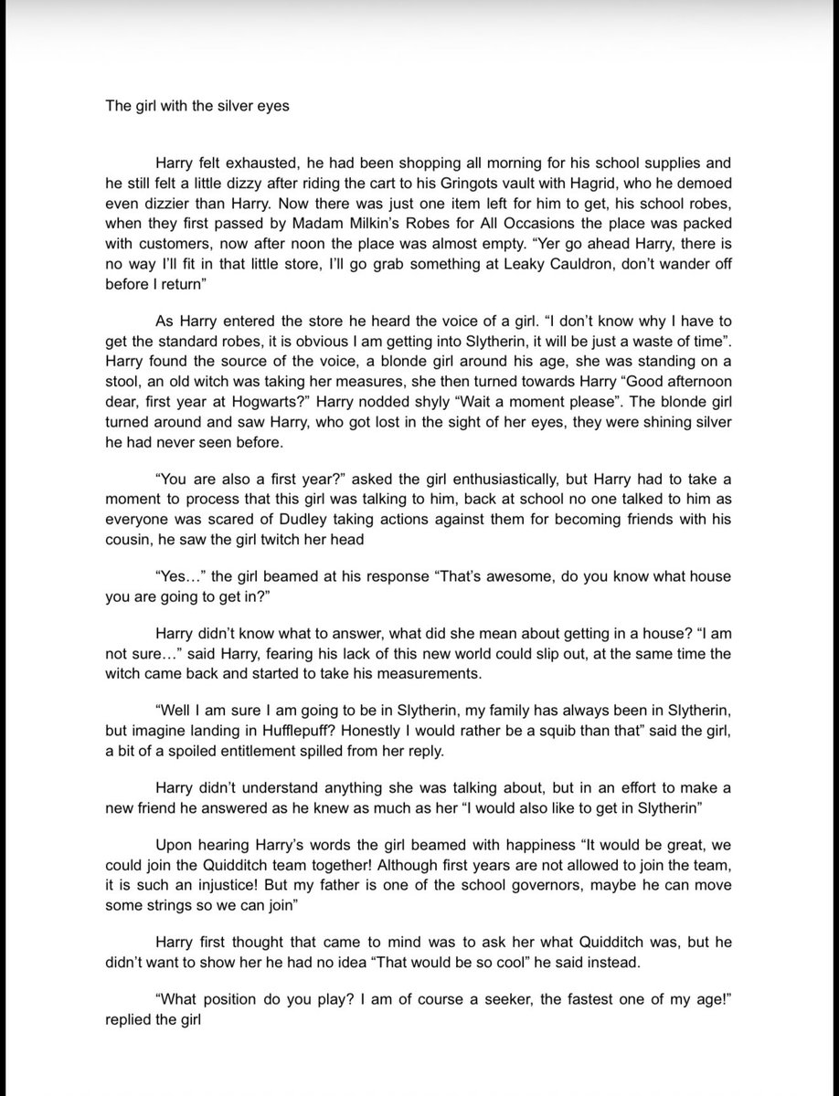 BerSlyth26's tweet photo. Thanks to the support I decided to flesh out this story into a proper fan fic, but I can’t publish it on ao3 as apparently I requiere an invite, so for the moment here it is, enjoy the first chapter “The girl with silver eyes”!#Malfoid https://t.co/jIgMYLfrCr