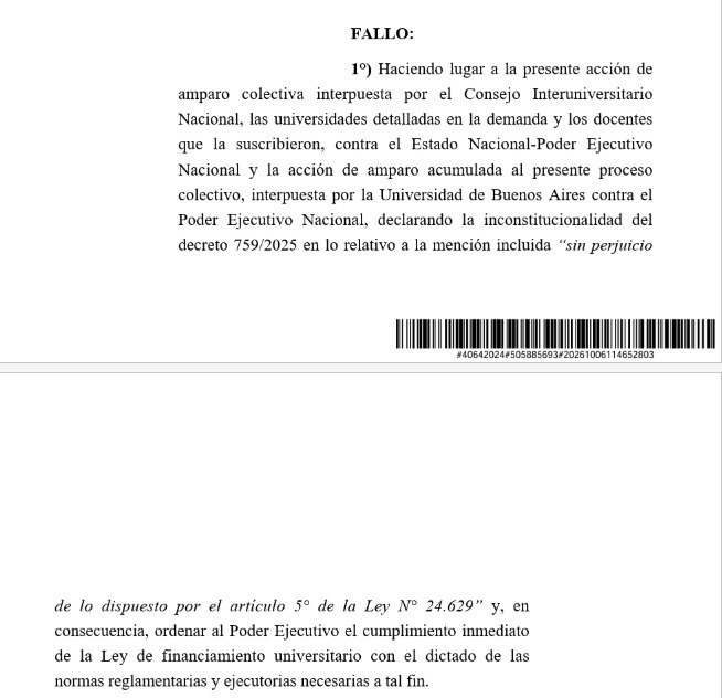 MartnPeiretti1's tweet photo. 🚨AHORA🚨 Revés judicial para el tirano Milei. El juez federal Martín Cormick acaba de declarar la inconstitucionalidad del decreto 759/2025, mediante el cual se frenaba el financiamiento educativo. El juez obliga a Milei a cumplir con el financiamiento de la universidades. https://t.co/72LYBOM0Of