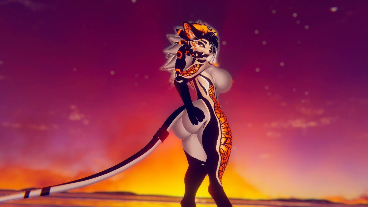 Orange_AmberVR's tweet photo. The orange sky perfectly matches my body. 🧡 https://t.co/JQ0jnghDtd