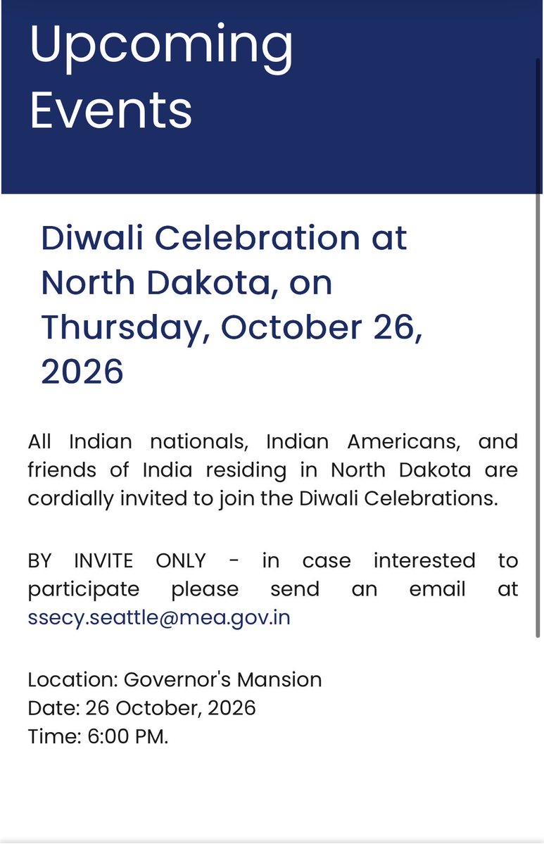 PlumbNick's tweet photo. An Indian consulate’s job is to advance India’s interests abroad.

So when India’s Seattle Consulate organizes Diwali celebrations inside governors’ mansions, state capitols and city halls, we shouldn’t automatically view them as just nice community holiday events.

Americans should stop pretending culture and foreign policy exist in completely separate boxes.

If the Consulate’s purpose is to advance India’s interests, why wouldn’t we evaluate its cultural outreach through that same lens?

And when those cultural relationships begin overlapping with universities, business development, trade missions and governors’ offices, who on the American side is making sure our interests remain the priority?