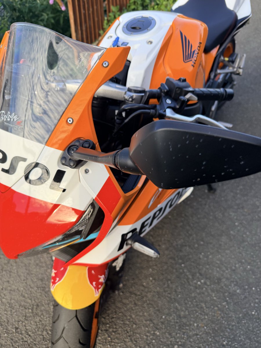 TheTallBiker80's tweet photo. Some head clearing miles today, does anyone else have about a million tiny white flies everywhere? #Honda #Repsol @rstmoto https://t.co/hrapvBerNX