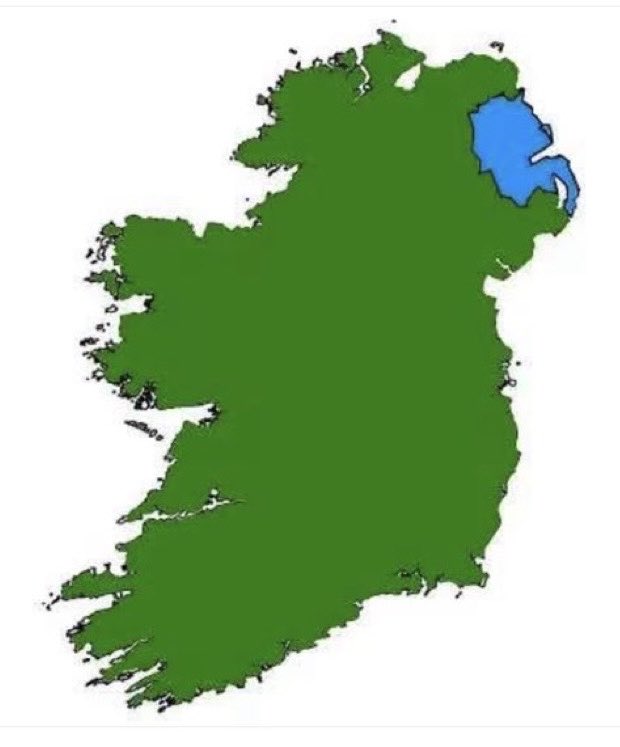 Reunify32's tweet photo. The tiny minority in the blue area are stopping the entire island being reunited. Make it make sense. https://t.co/YPt61eTWqj