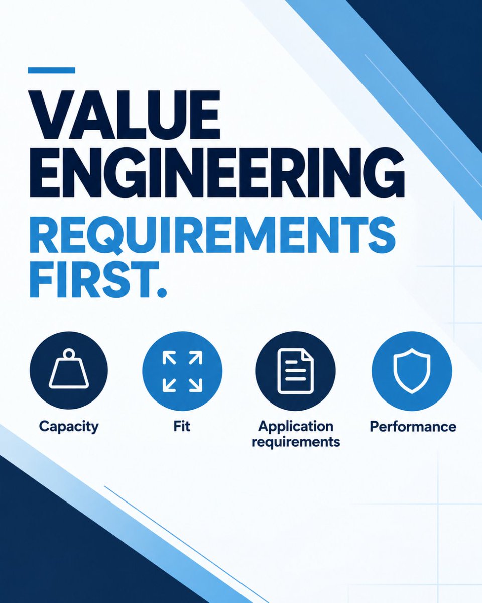 ITCManuf's tweet photo. Value engineering is not the same thing as making something cheaper.

The requirement still comes first.

Good value engineering looks at those requirements first, then asks where unnecessary cost or complexity can be removed without compromising what the product needs to do. https://t.co/rGg1U51Dww